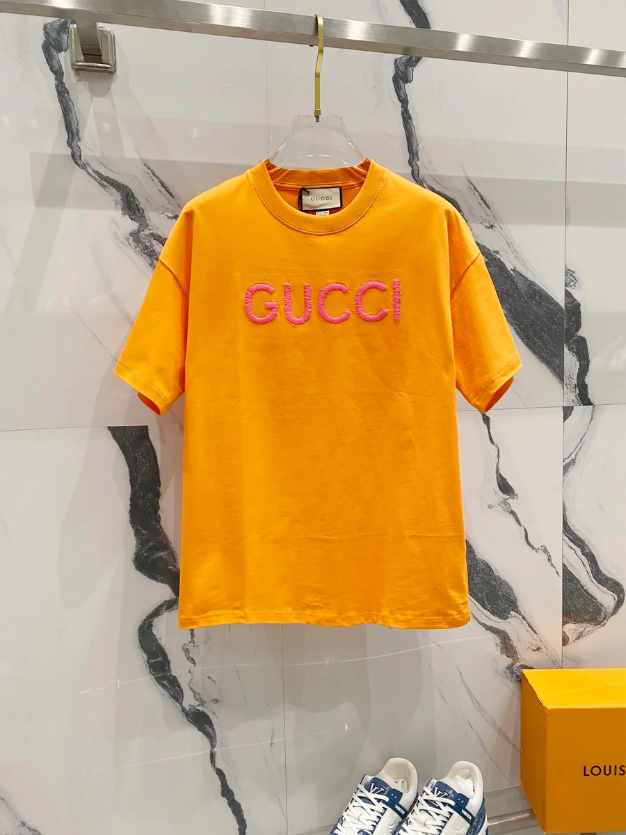 Gucci Gucci Yellow/Pink Logo T-Shirt Yellow