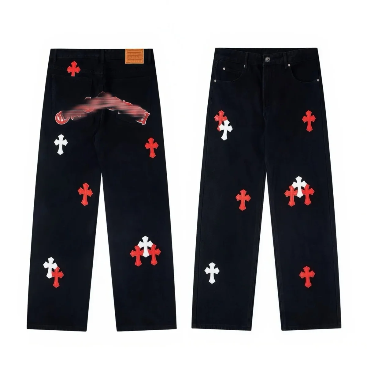Chrome Hearts Chrome Hearts CH Cross Black/Red Cross Trousers Black