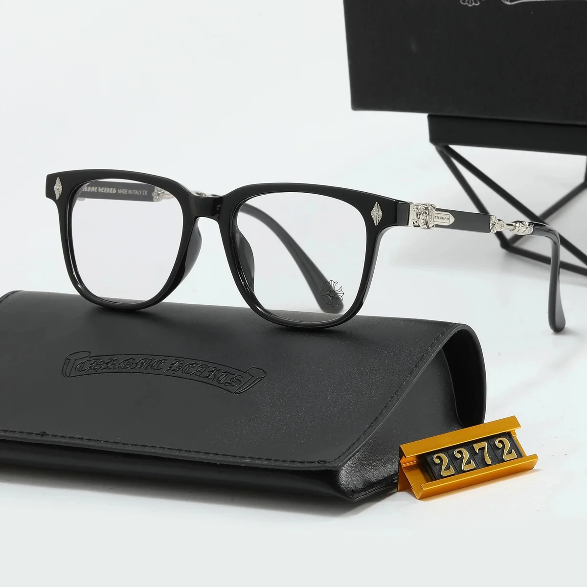 Chrome Hearts CH Cross Black Silver Frame Eyewear