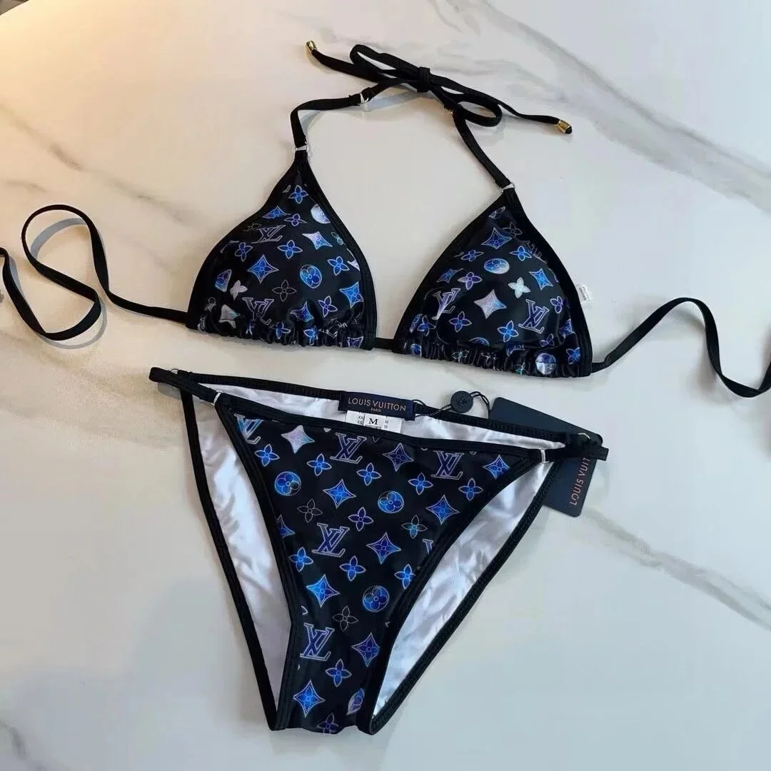 Louis Vuitton Louis Vuitton Monogram Black/Blue Bikini Set Black