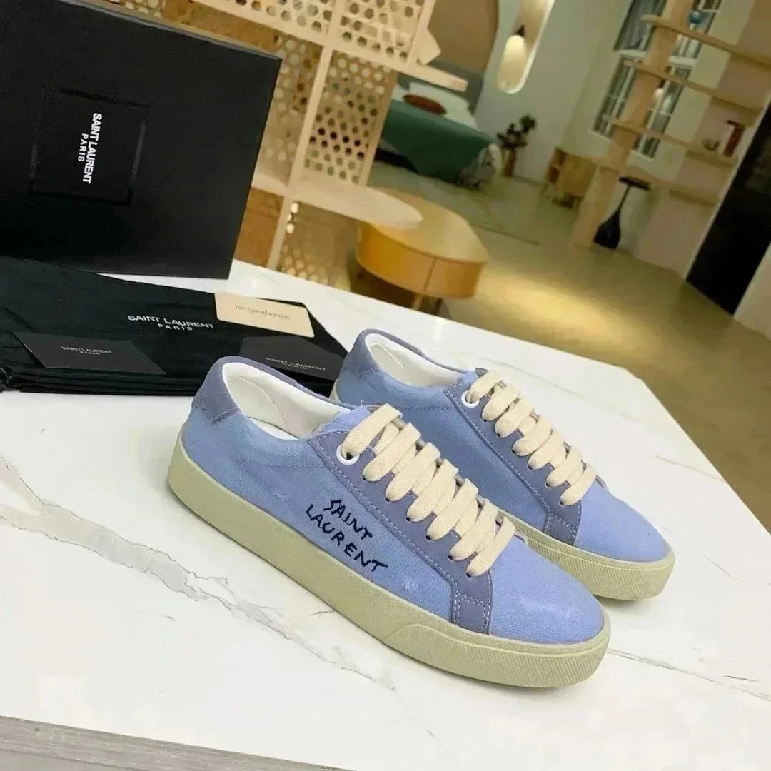 Saint Laurent Saint Laurent Sky Blue/Beige Sneakers Blue