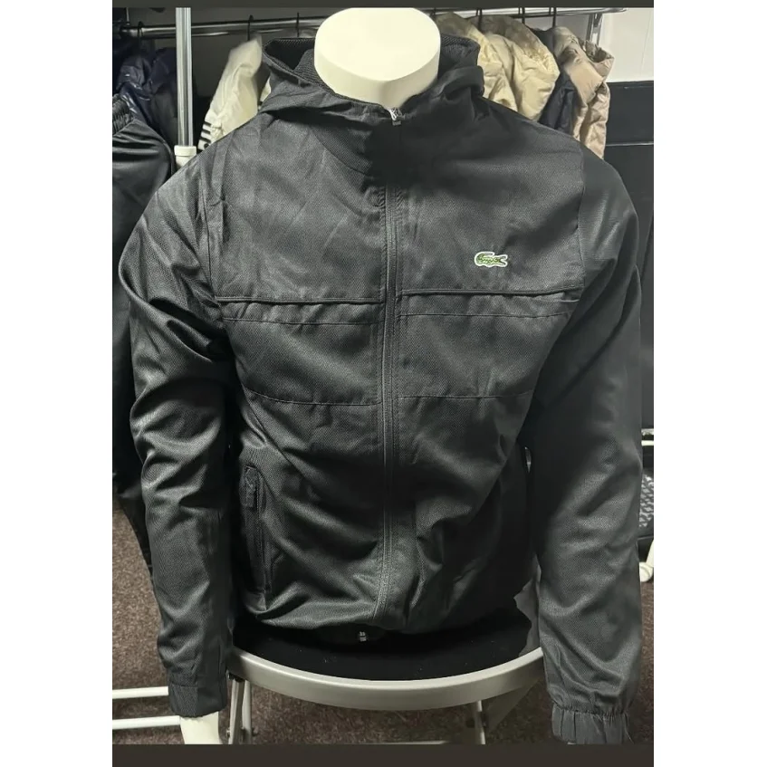 Lacoste Lacoste Black Crocodile Hooded Jacket Black
