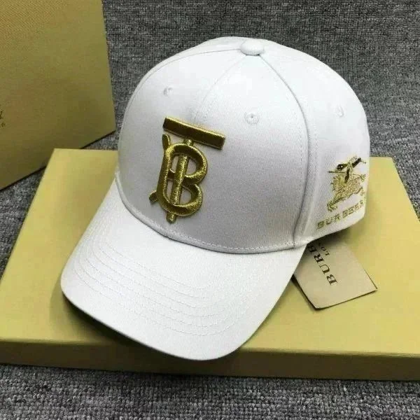 Burberry Burberry White Gold Monogram Baseball Cap White - 1