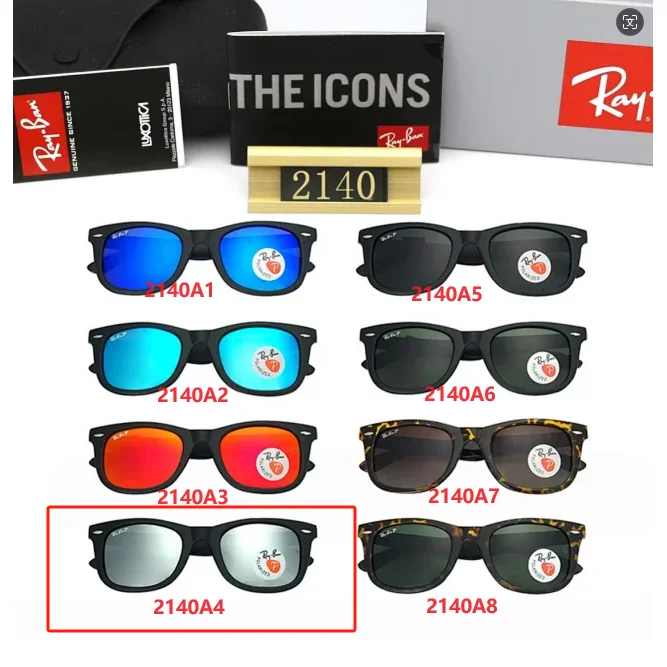 Ray-Ban Ray-Ban Wayfarer 2140A4 Silver Mirror Sunglasses Black - 1
