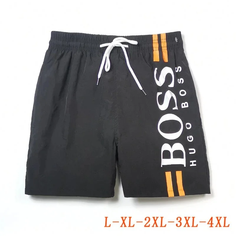 Hugo Boss Hugo Boss Black Logo with Orange Stripes Shorts Black - 1