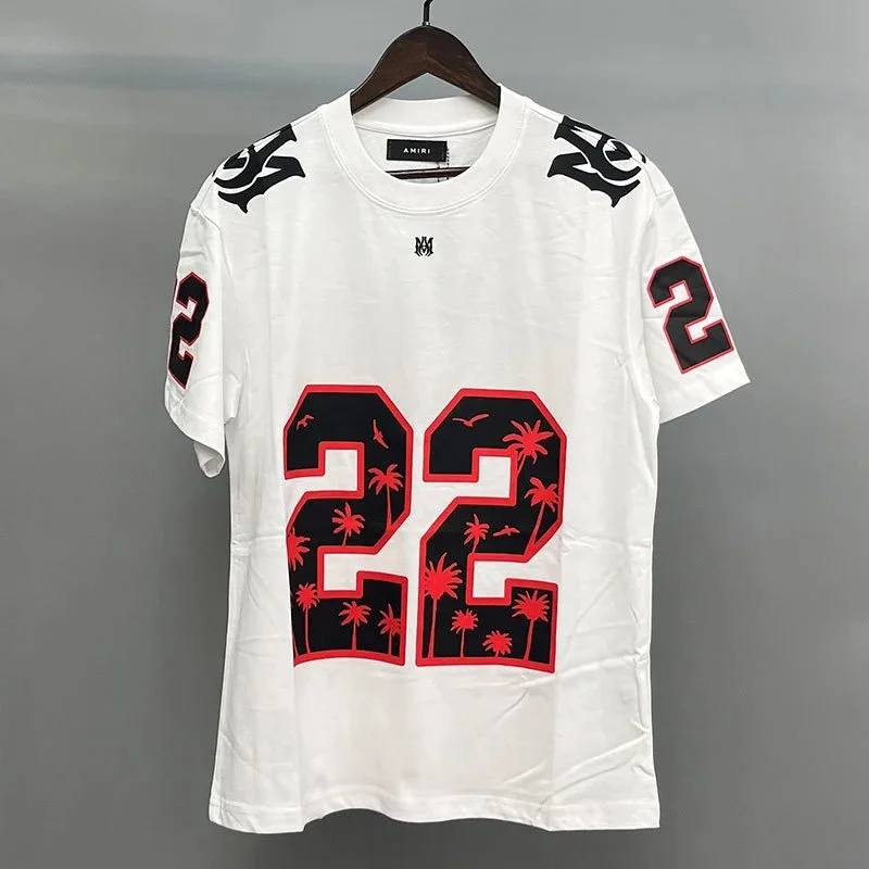 Amiri Amiri White Red '22' Palm Tree T-Shirt White - 1