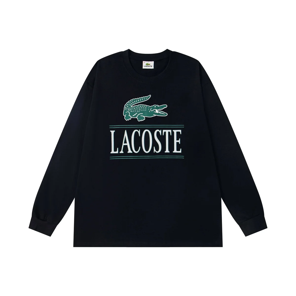 Lacoste Lacoste Logo Long-Sleeve T-Shirt Navy/Green Navy - 1