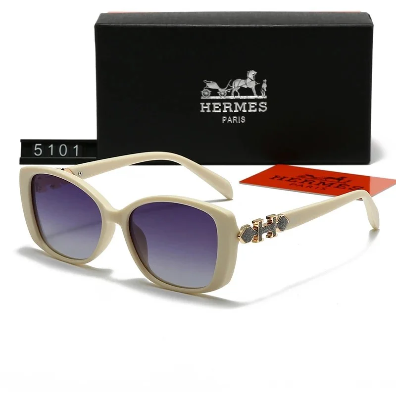 Hermès Hermès Classic Logo Gradient Purple Sunglasses Cream