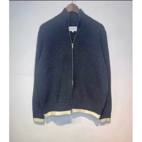 Maison Margiela Maison Margiela Replica Charcoal Zip-Up Sweater Grey