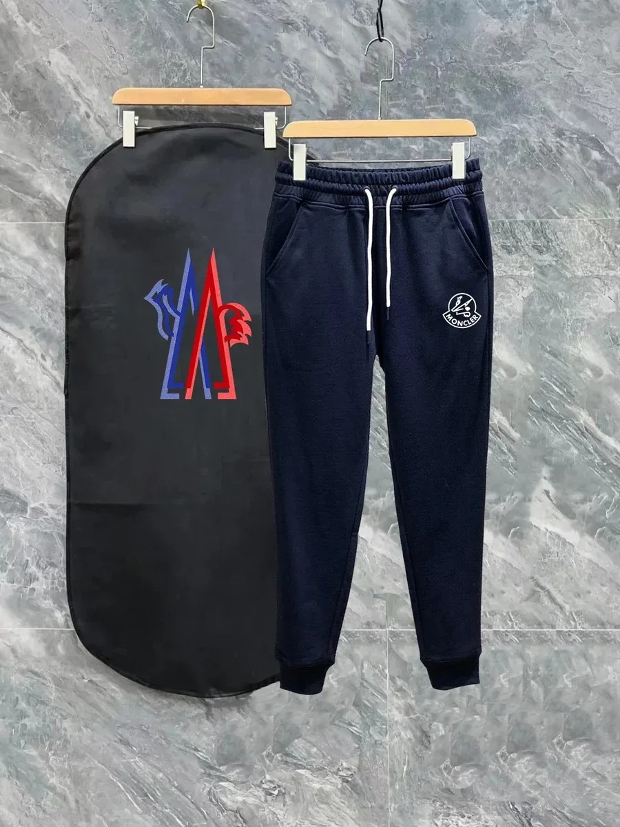 Moncler Moncler Navy Blue Logo Jogger Pants Navy