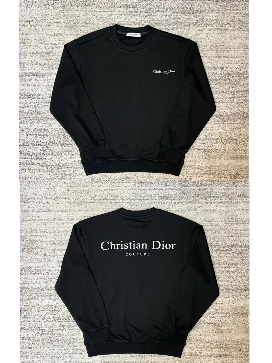 Dior Christian Dior Black Couture Logo Crewneck Sweatshirt Black - 1