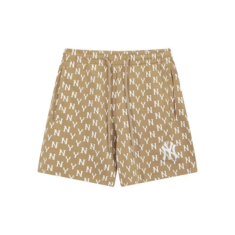 Other MLB NY Yankees Khaki Letter Print Shorts Beige - 1