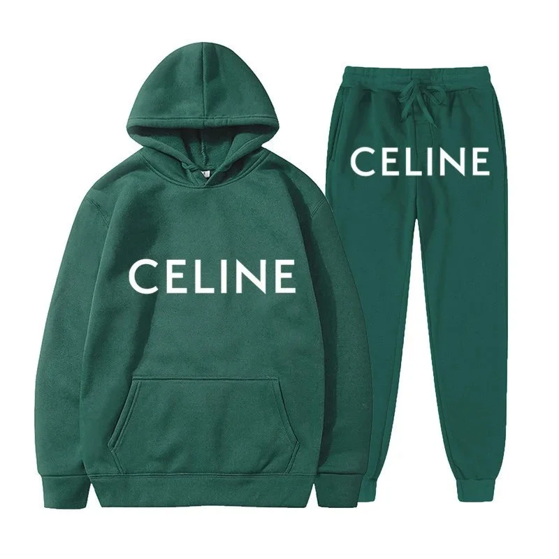Celine Celine Green Hoodie & Pants Set Green - 1