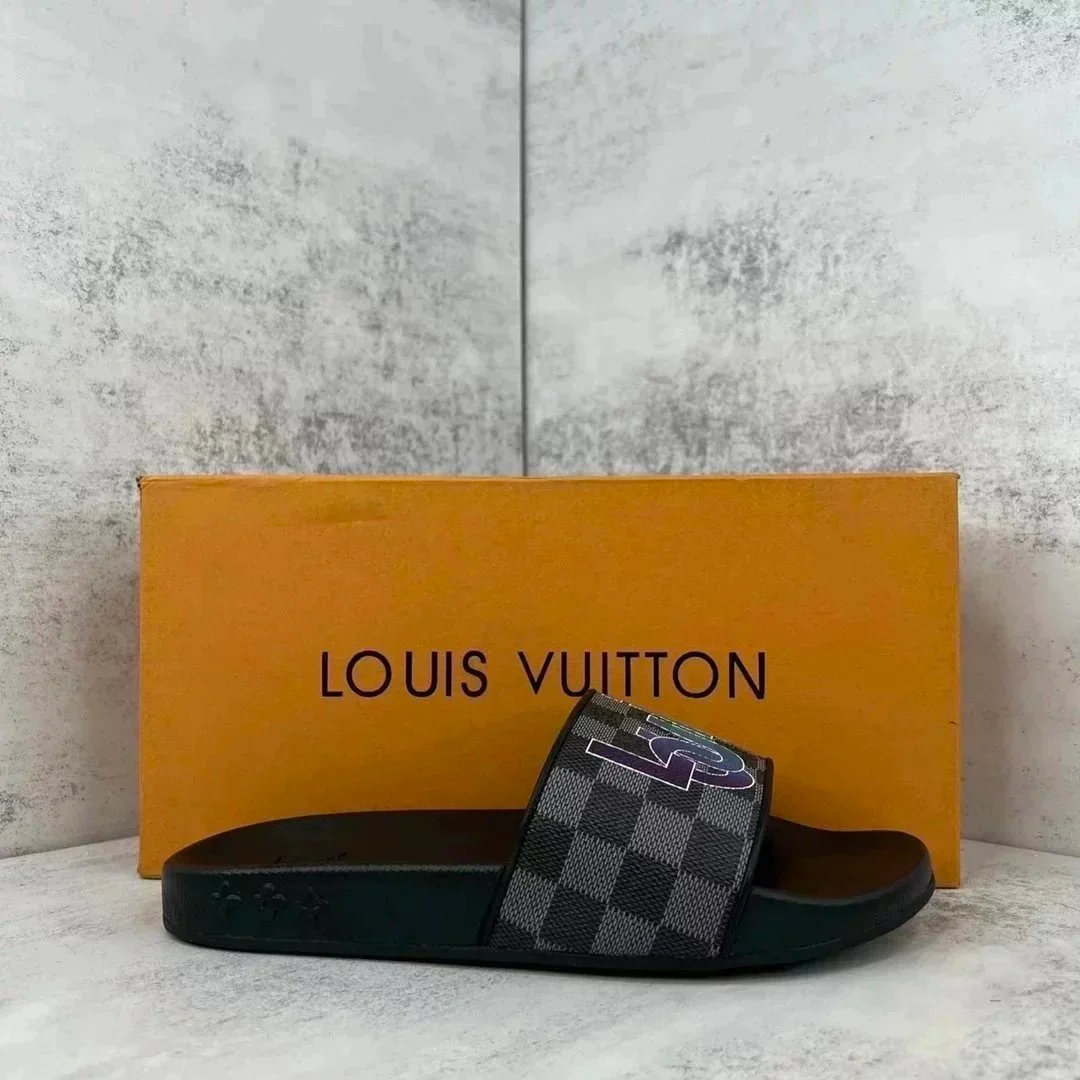 Louis Vuitton Louis Vuitton Damier Slide Sandal Black/Grey Grey