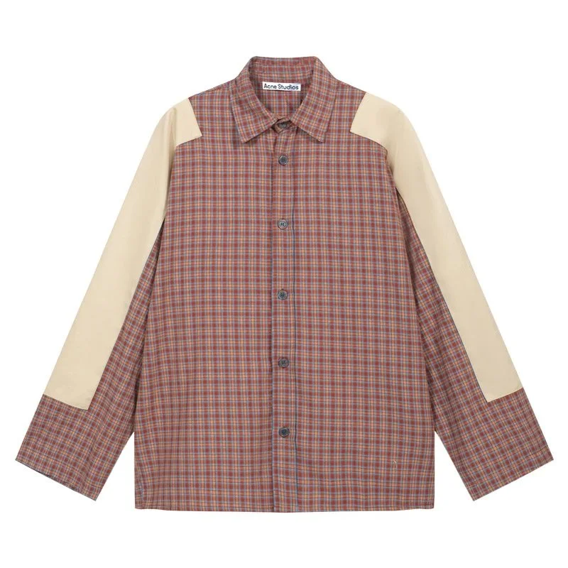 Acne Studios Acne Studios Plaid & Beige Sleeve Shirt杏色(AC903271) Beige - 1