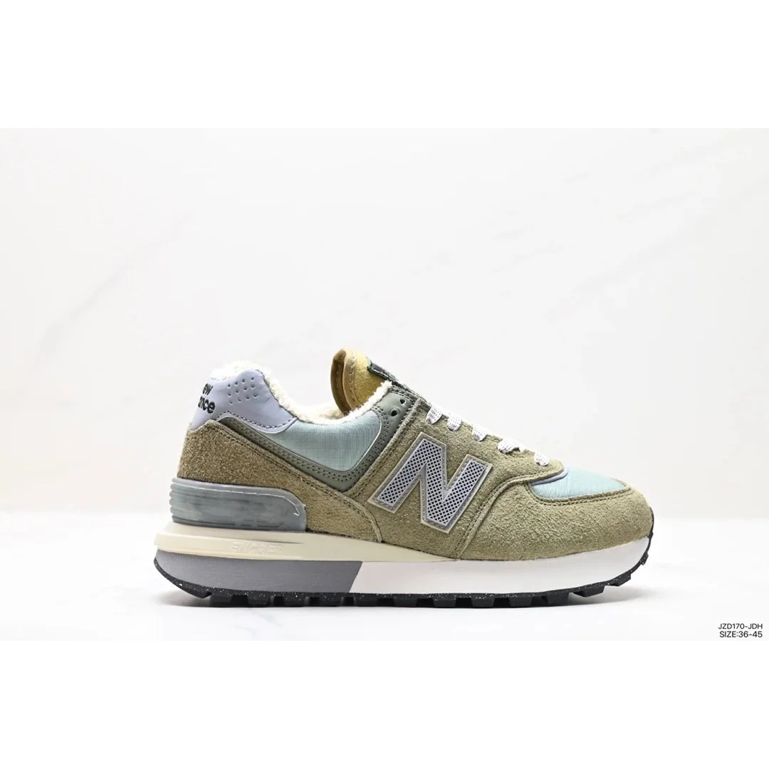 New Balance New Balance 574 Olive Green & Light Blue Sneakers Green - 1