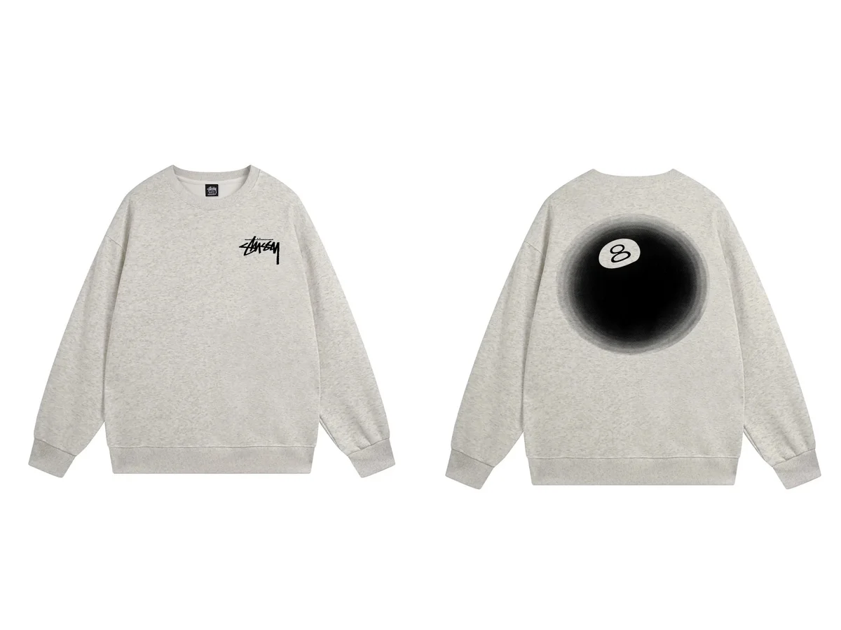 Stussy Stussy 8-Ball Graphic Crewneck Sweatshirt Grey - 1
