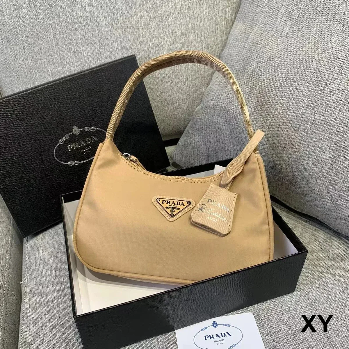 Prada Prada Re-Nylon Beige Shoulder Bag Beige