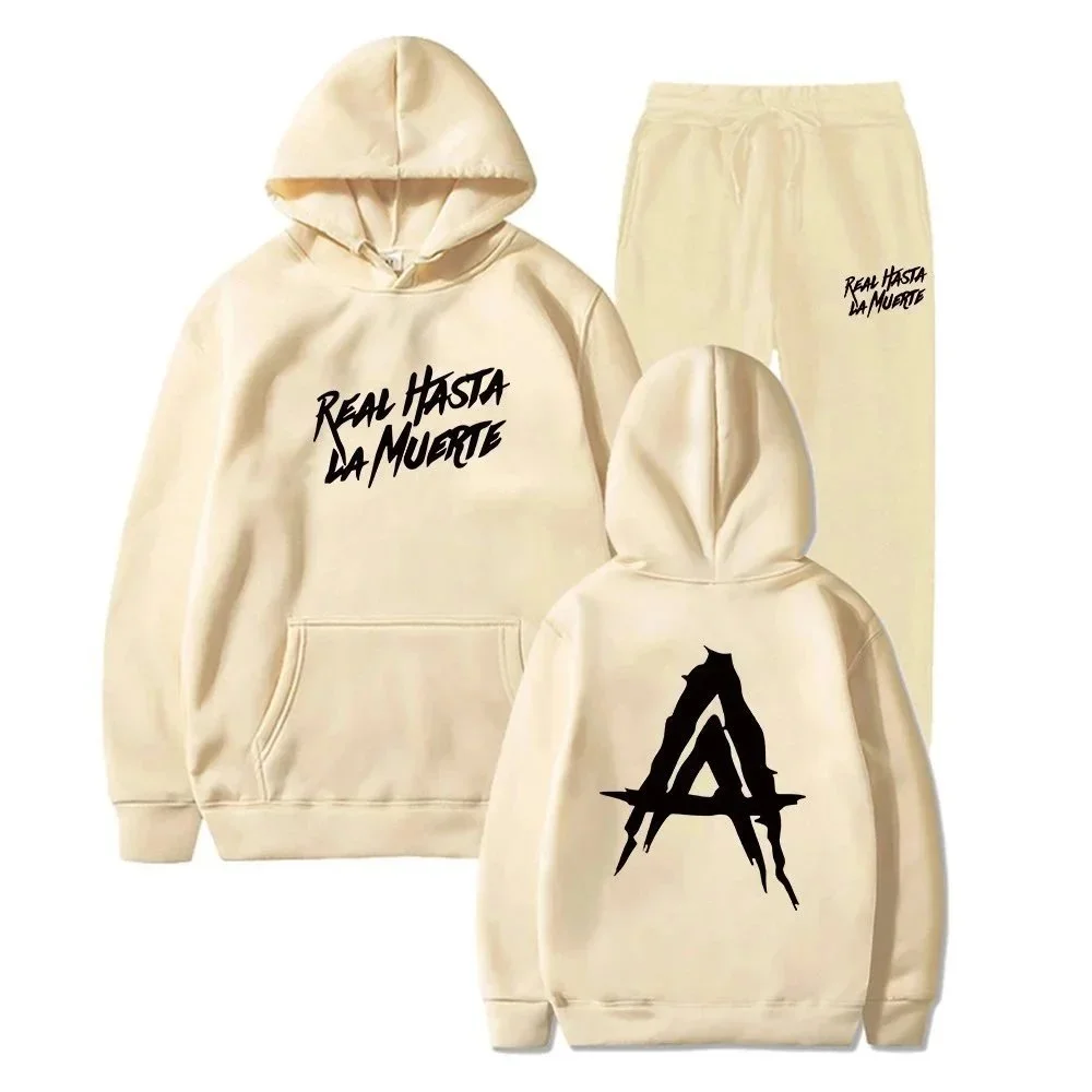 Other Unisex Beige 'Real Hasta La Muerte' Co-ord Set Beige - 1