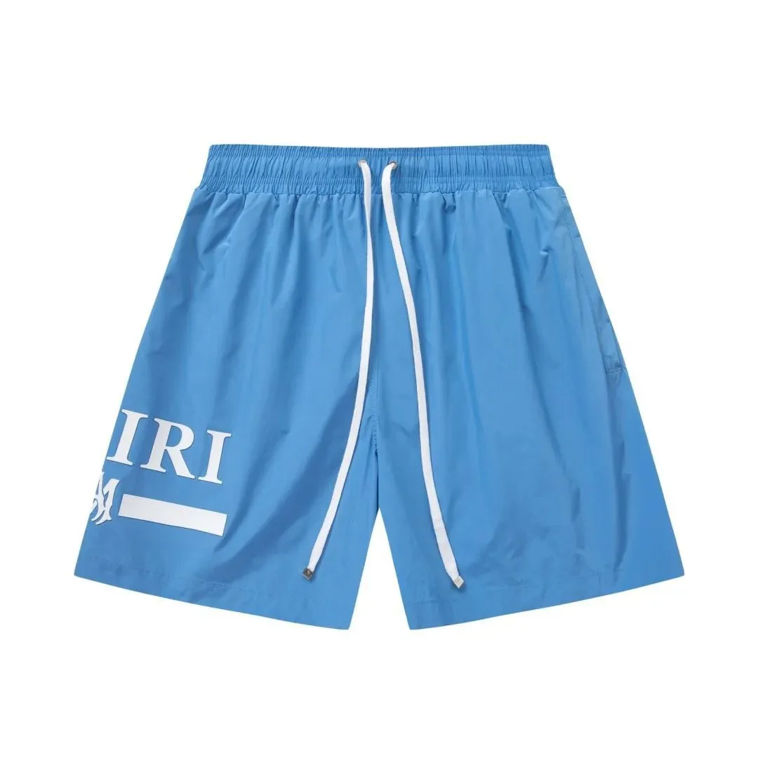 Amiri Amiri Blue Letter Print Shorts Blue - 1