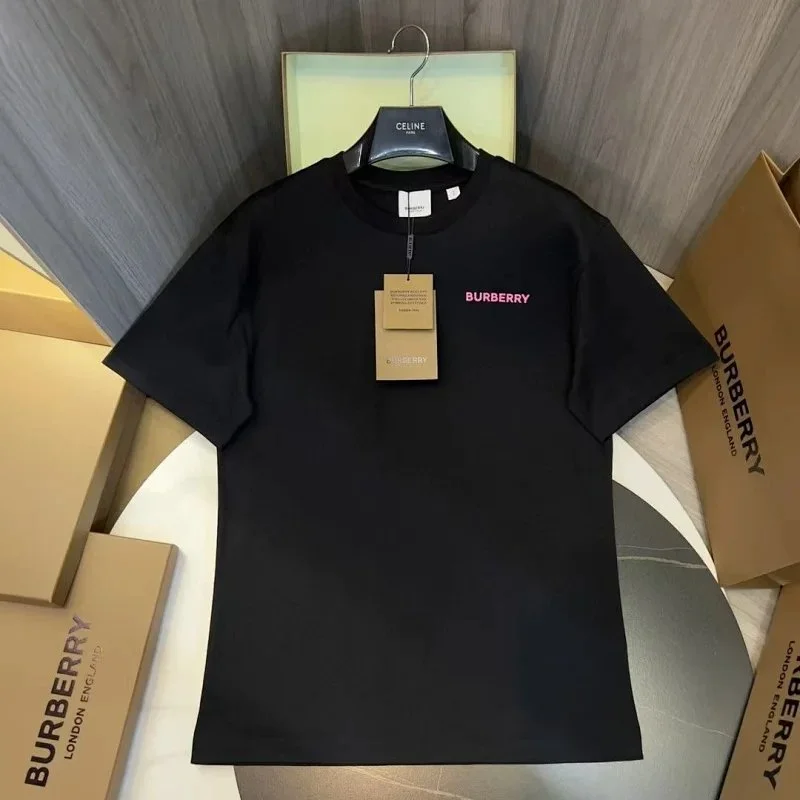 Burberry Burberry Black Pink Logo T-Shirt Black - 1