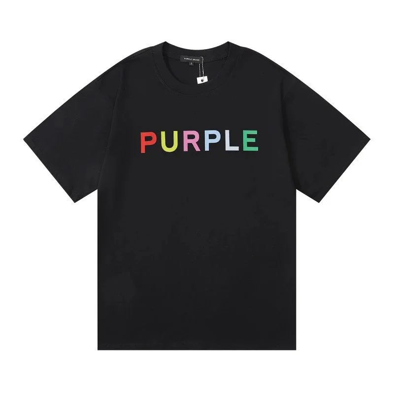 Purple Brand Purple Brand 'PURPLE' Color Block T-Shirt Black Black - 1