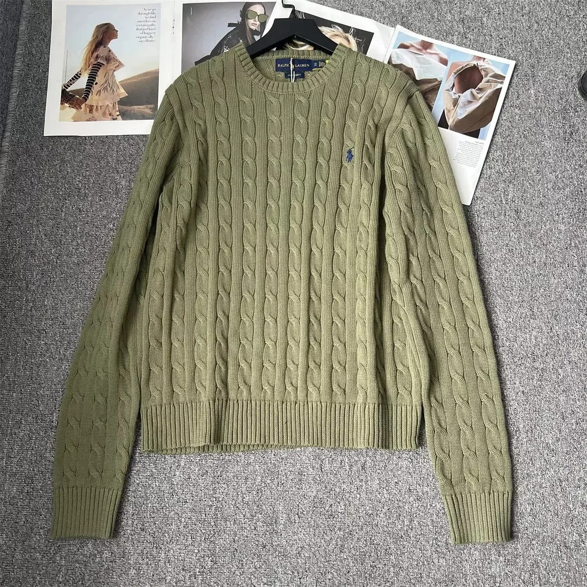 Polo Ralph Lauren Ralph Lauren Cable Knit Sweater Olive Green Green - 1