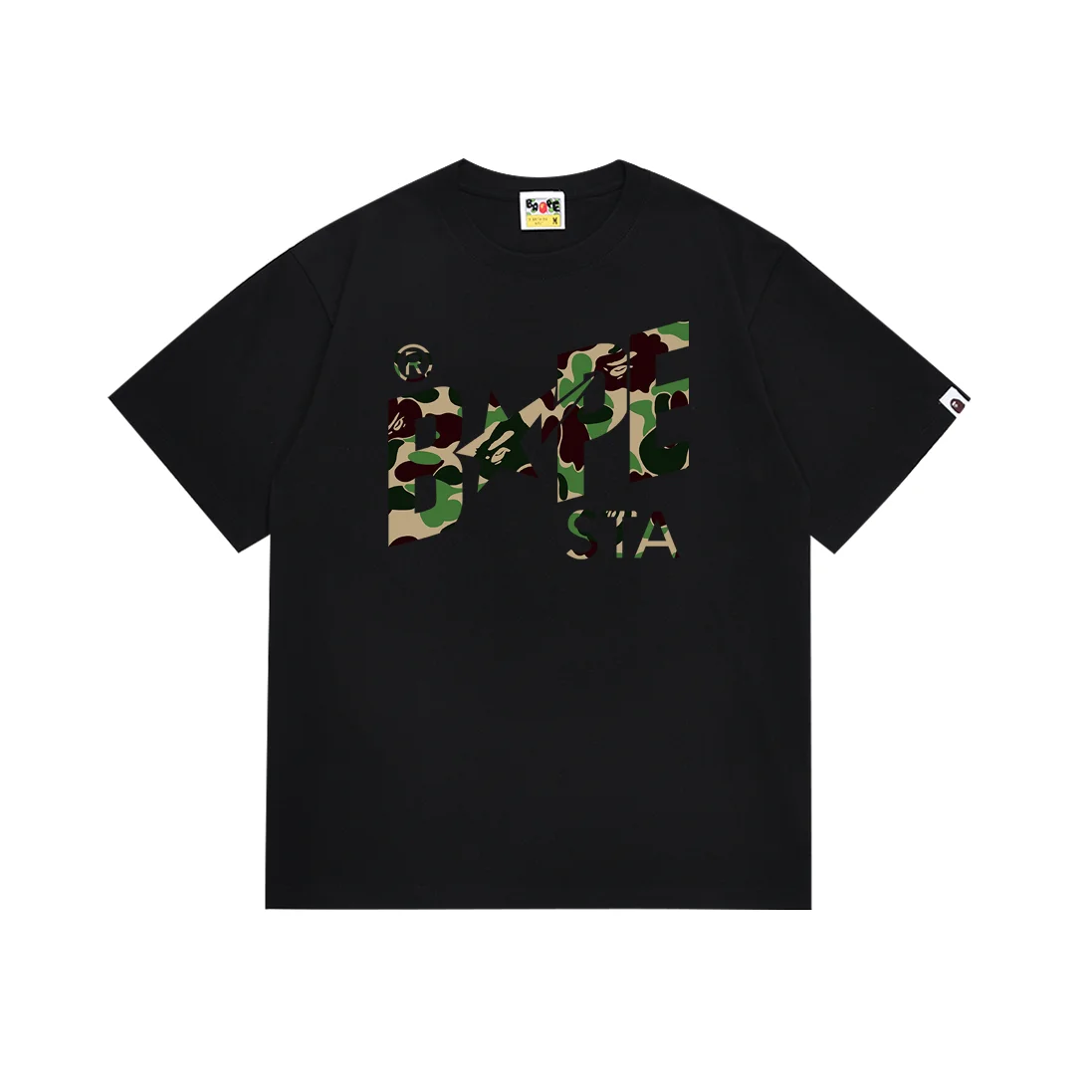 A Bathing Ape A Bathing Ape BAPE STA Black Green Camo T-Shirt Black - 1