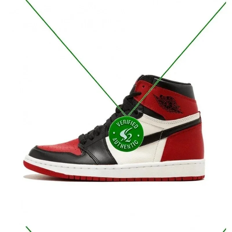Nike Nike Air Jordan 1 Black/Red Toe Sneakers Black - 1