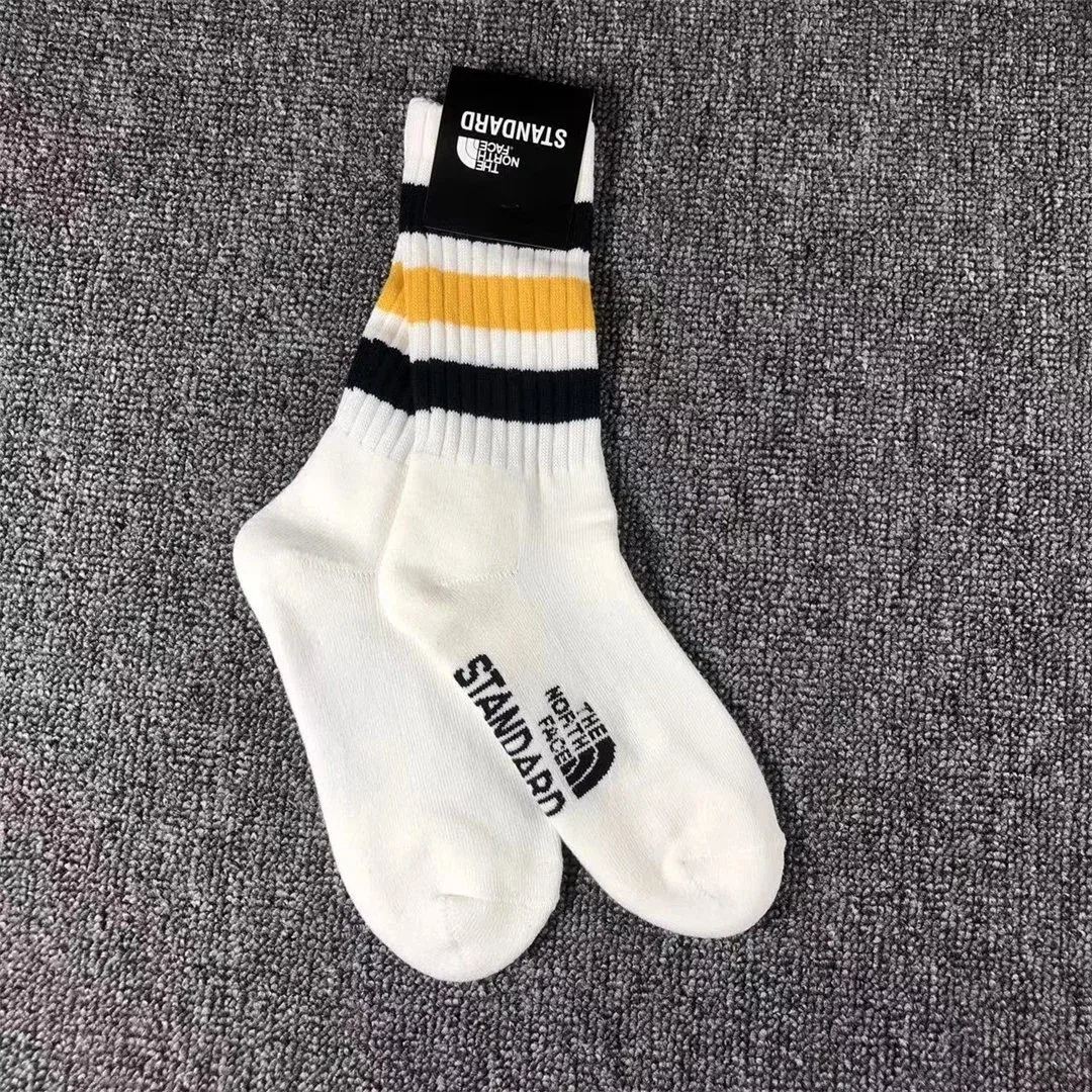 The North Face The North Face White Black Yellow Striped Socks White - 1