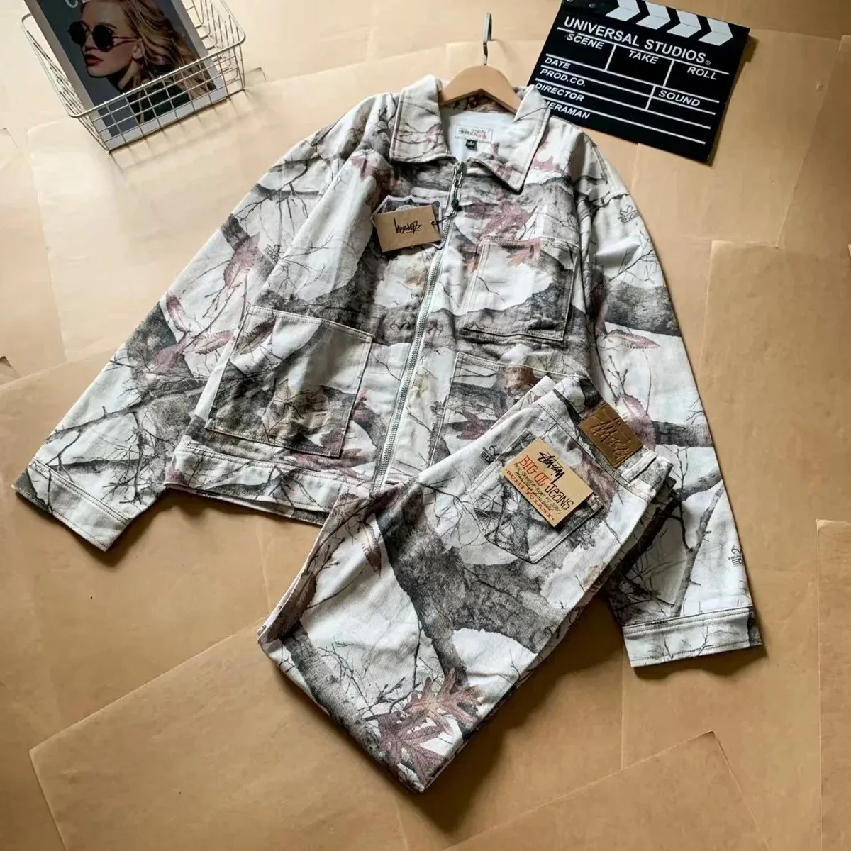 Stussy Stussy Stüssy Camo Jacket & Pants Set White White - 1