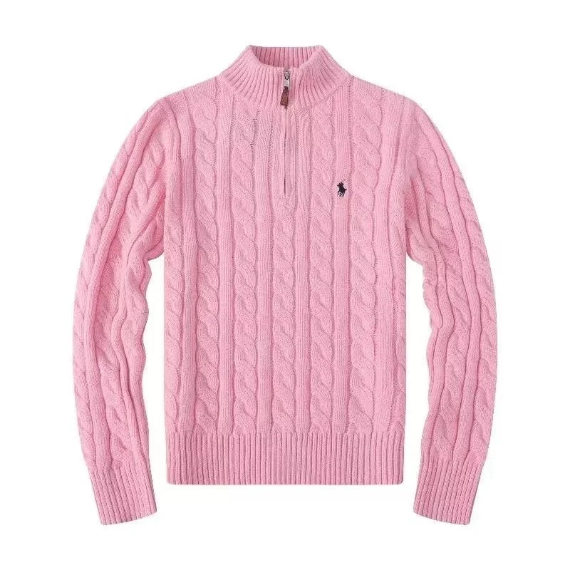 Polo Ralph Lauren Ralph Lauren Cable Knit Zip Neck Sweater Pink Pink - 1