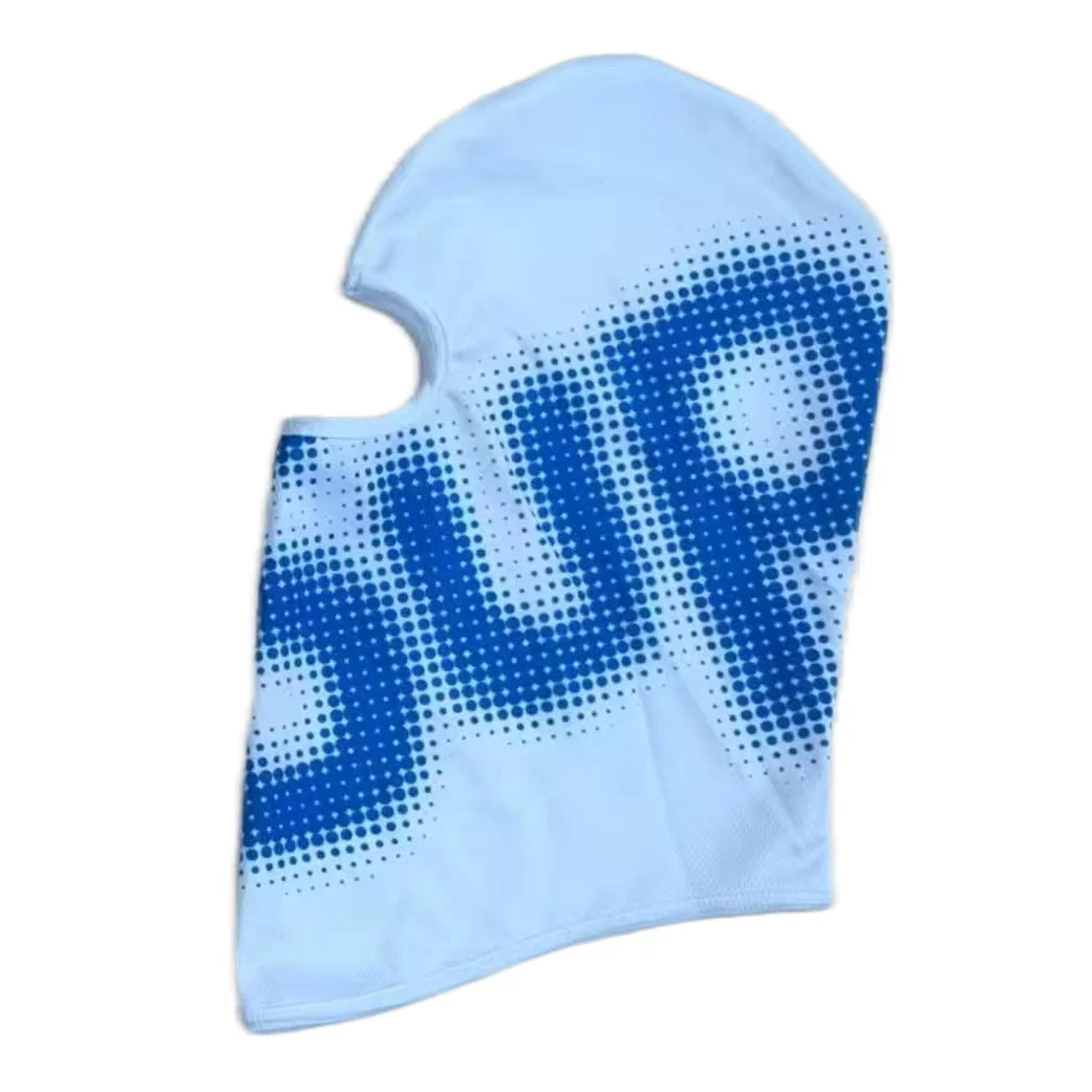 Other White 3 Blue Dots Balaclava Headwear White - 1