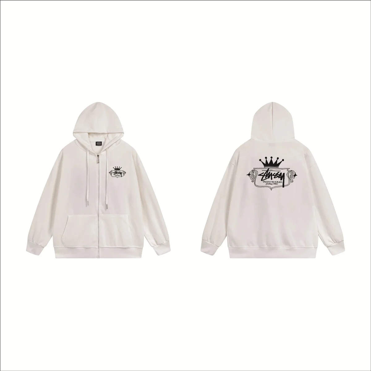 Stussy Stussy Basic Logo Zip-Up Hoodie B749 White White - 1