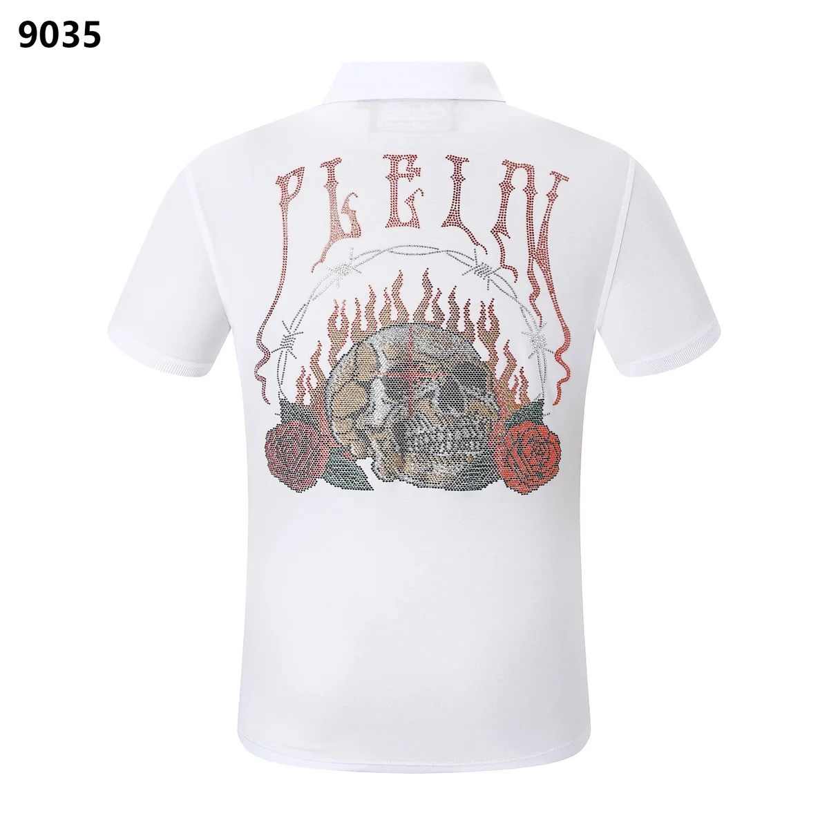 Philipp Plein Philipp Plein Skull & Roses White Polo Shirt White - 1