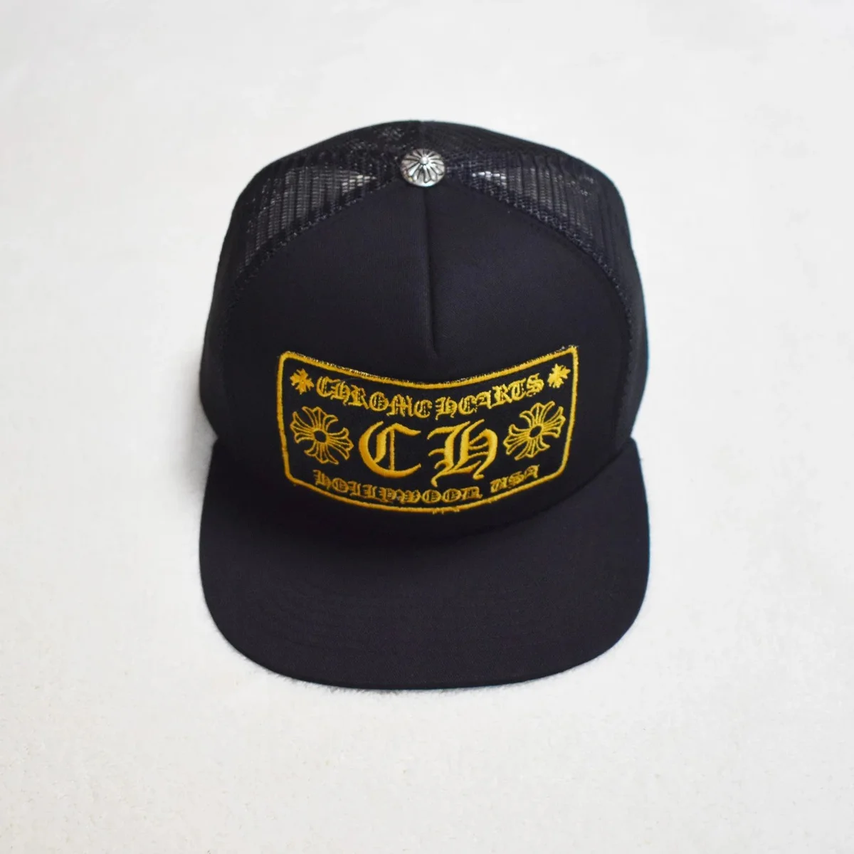 Chrome Hearts Chrome Hearts CH Hollywood Trucker Hat Black/Gold Black - 1