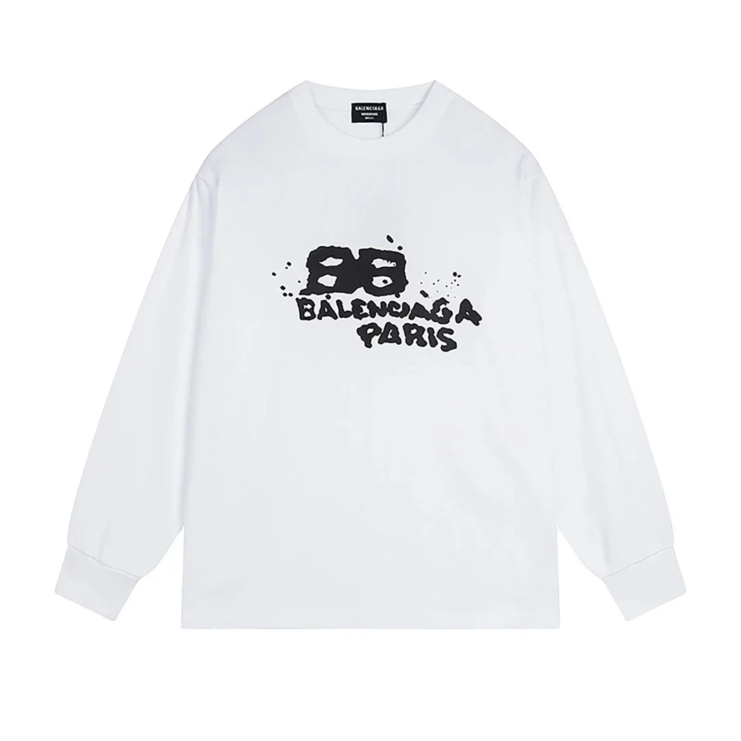 Balenciaga Balenciaga BB Logo Long Sleeve T-Shirt White White