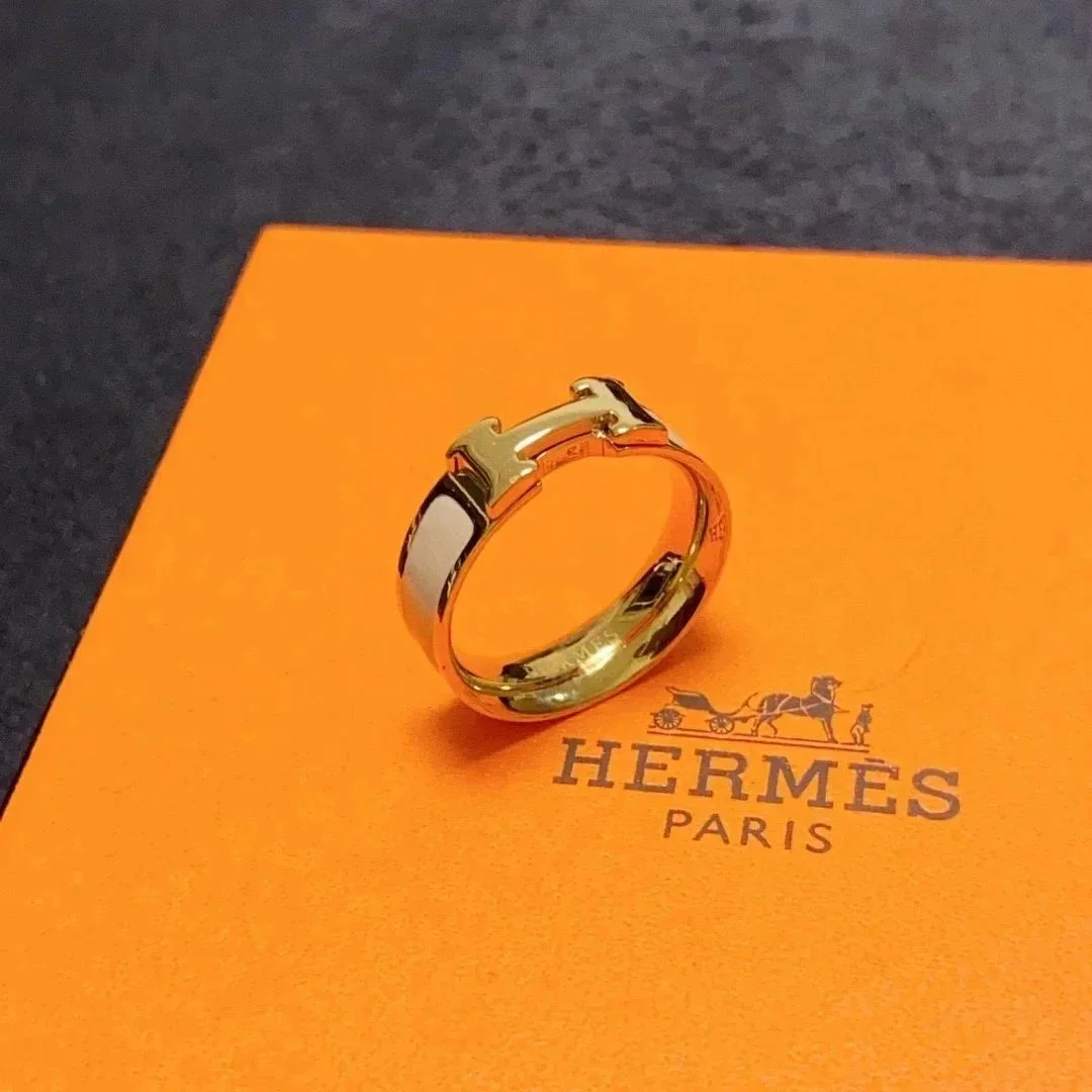Hermès Hermès H Gold/White Ring Gold