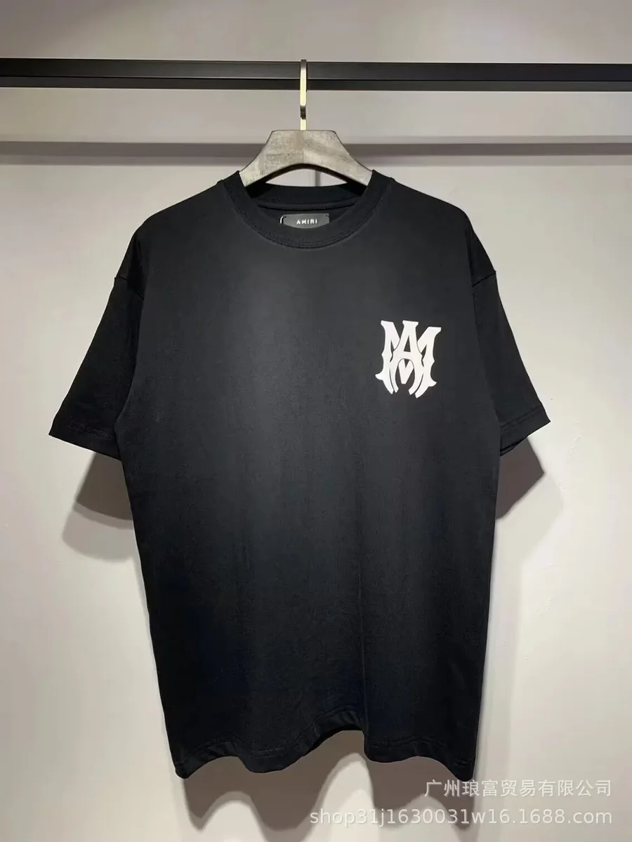 Amiri Amiri 'AM' Logo T-Shirt 653 Black Tops Black - 1