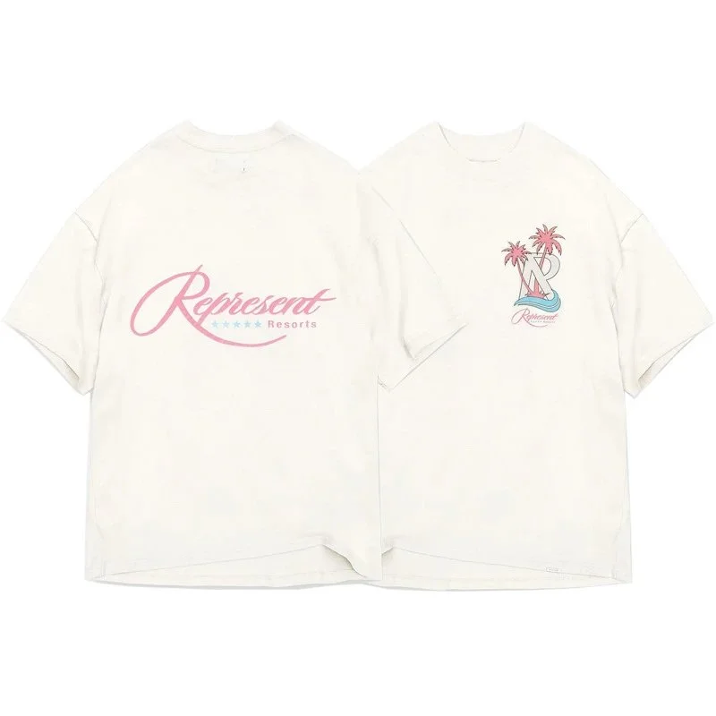 Represent Represent Resorts Coconut Tree Print White T-Shirt White
