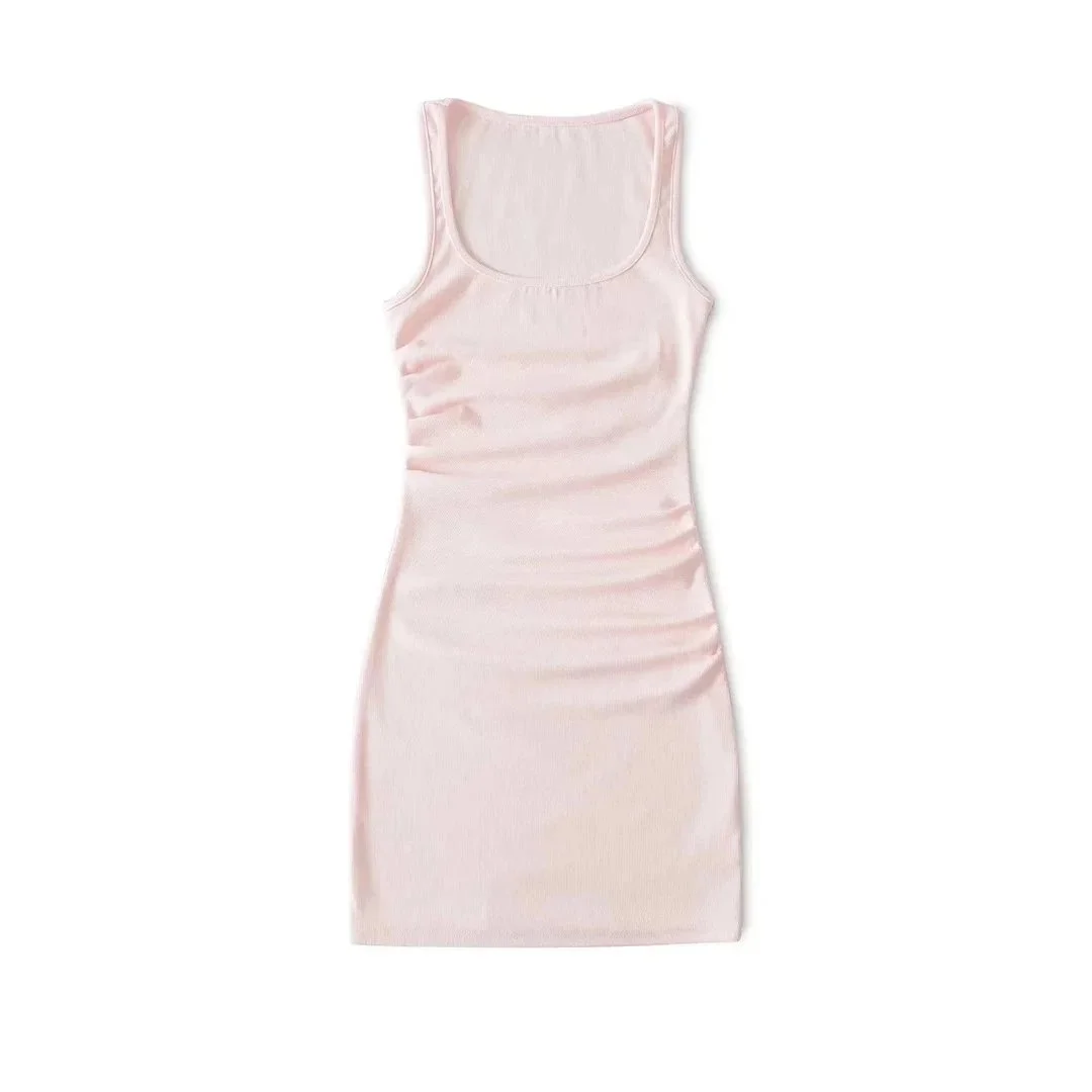 Other Pink Solid Mini Dress Casual Pink - 1