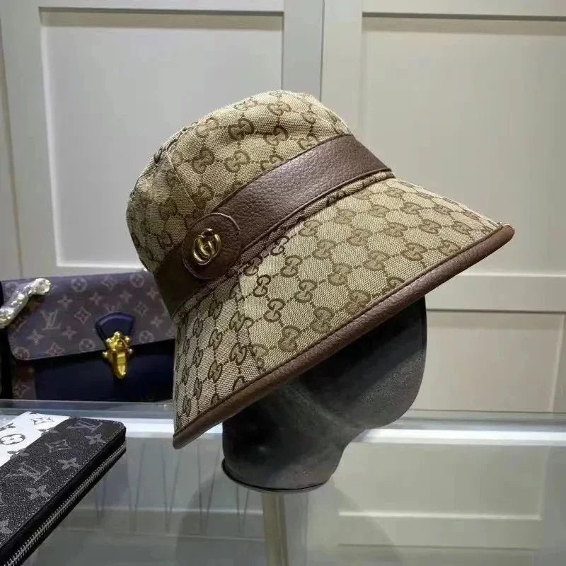 Gucci Gucci GG Monogram Beige & Brown Bucket Hat Beige