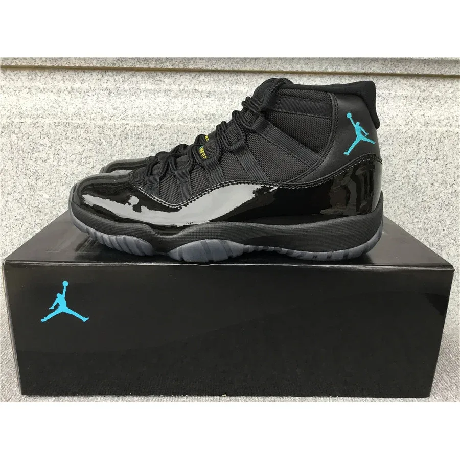 Jordan Air Jordan Air Jordan 11 Black Cyan Blue Sneakers Black - 1