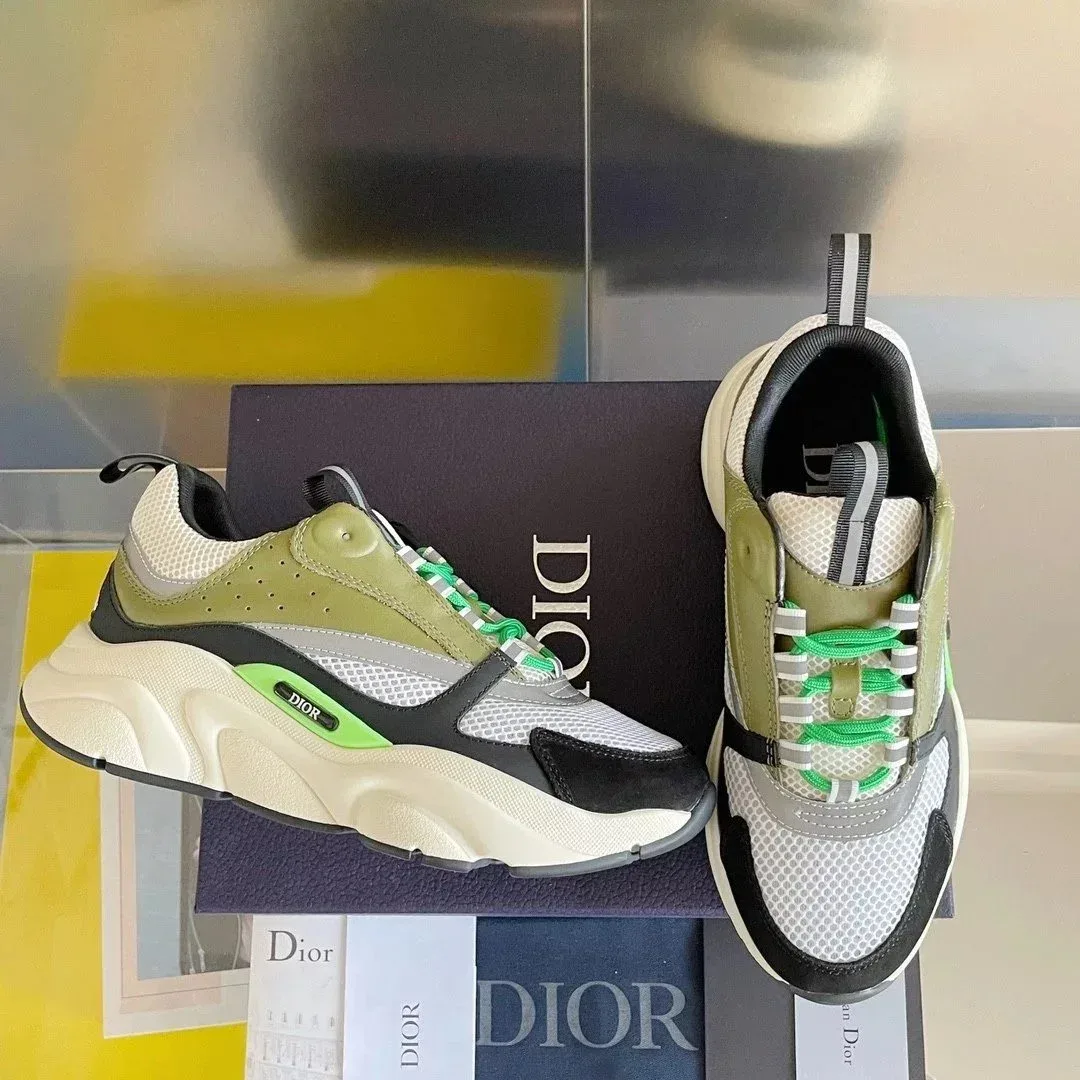 Dior Dior B23 Olive Green/White/Black Sneakers Green