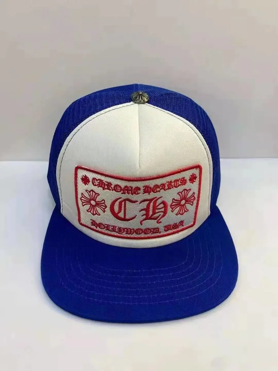 Chrome Hearts Chrome Hearts CH Hollywood Blue & White Trucker Cap Blue - 1