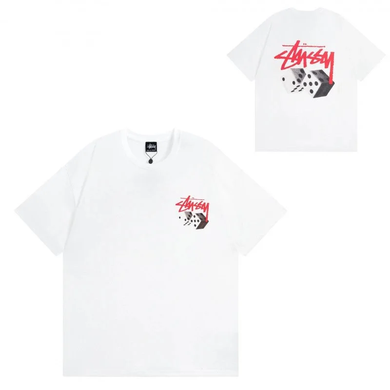 Stussy Stussy Dice Print White T-Shirt White - 1