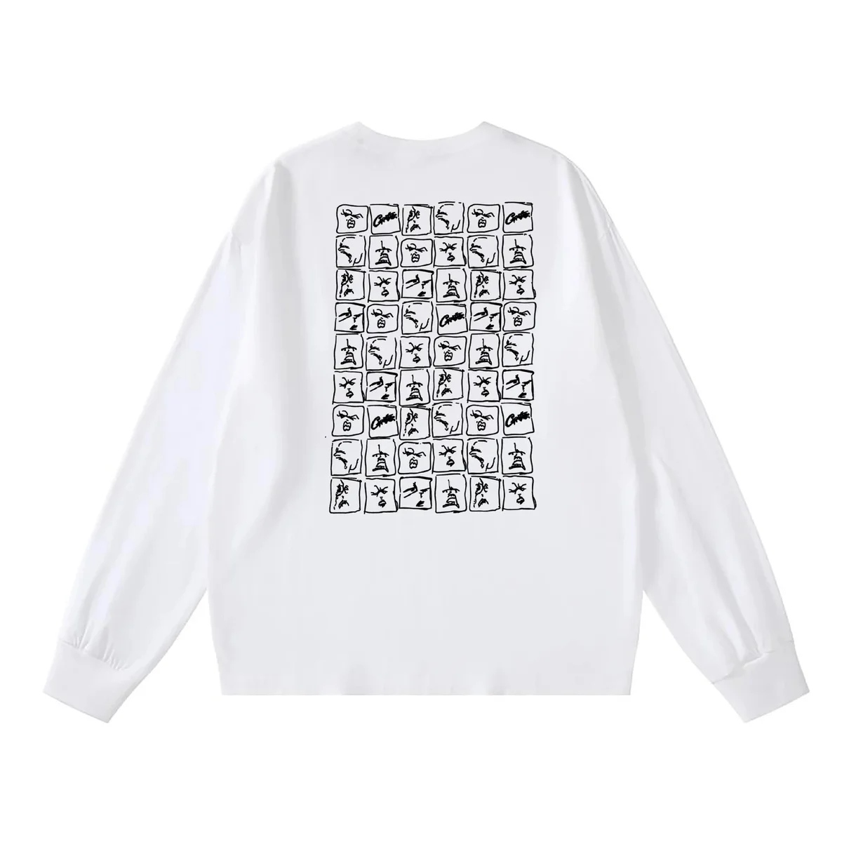Other Unisex White Graphic Print Long Sleeve T-Shirt White - 1
