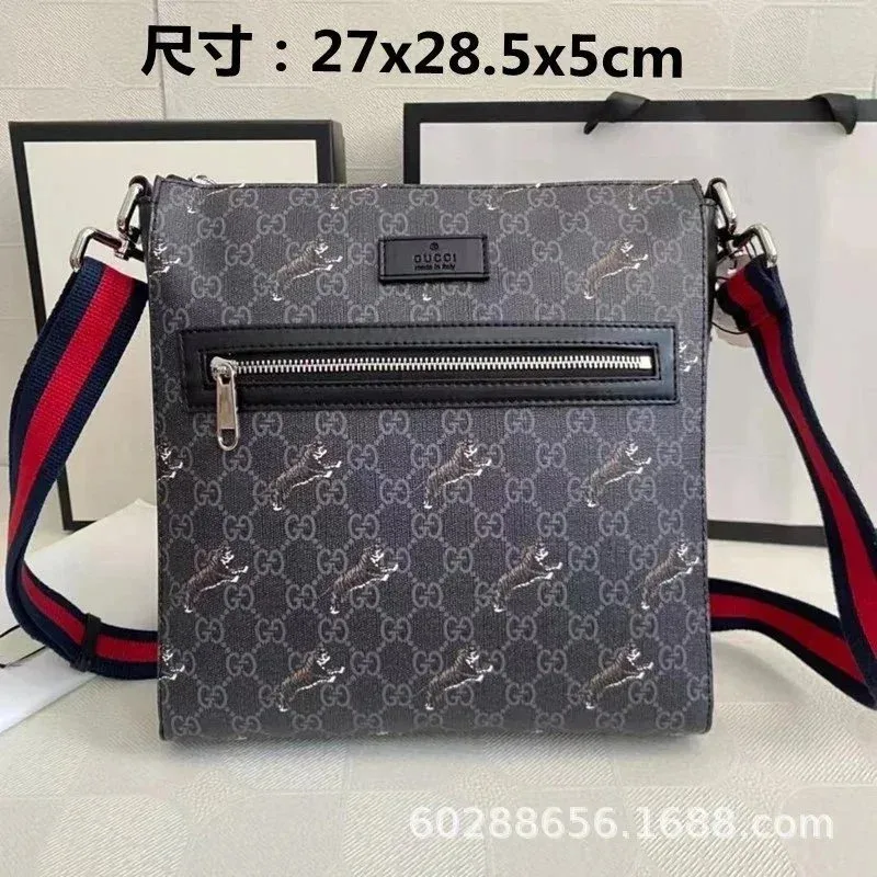 Gucci Gucci GG Supreme Tiger Crossbody Bag Dark Grey Grey - 1