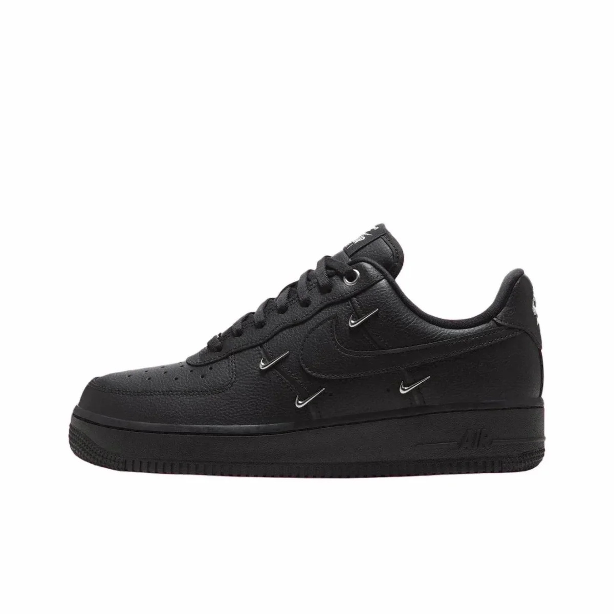 Nike Nike Air Force 1 Black/Small Silver Swoosh Sneakers Black