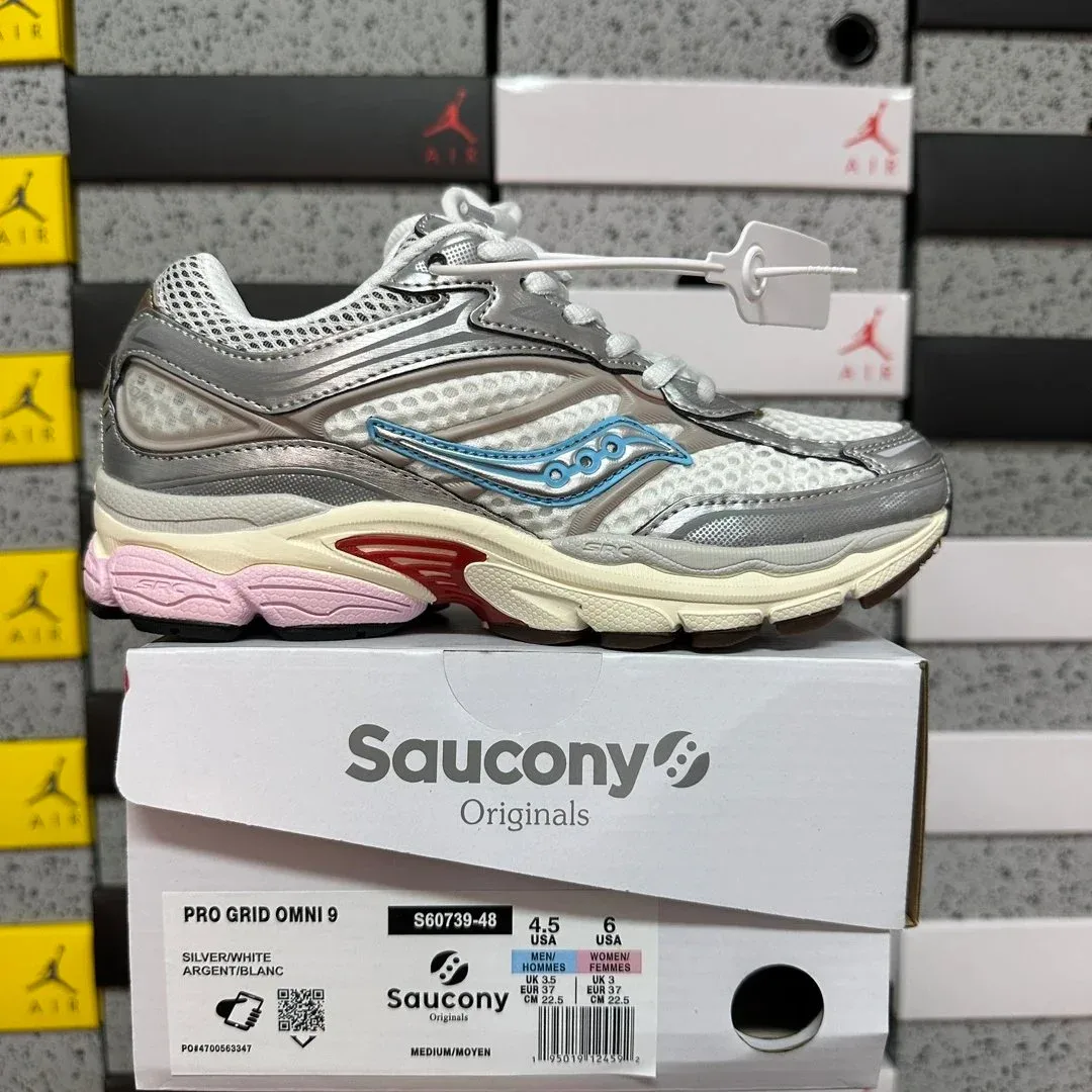Saucony Saucony Pro Grid Omni 9 Silver/White Sneakers Silver